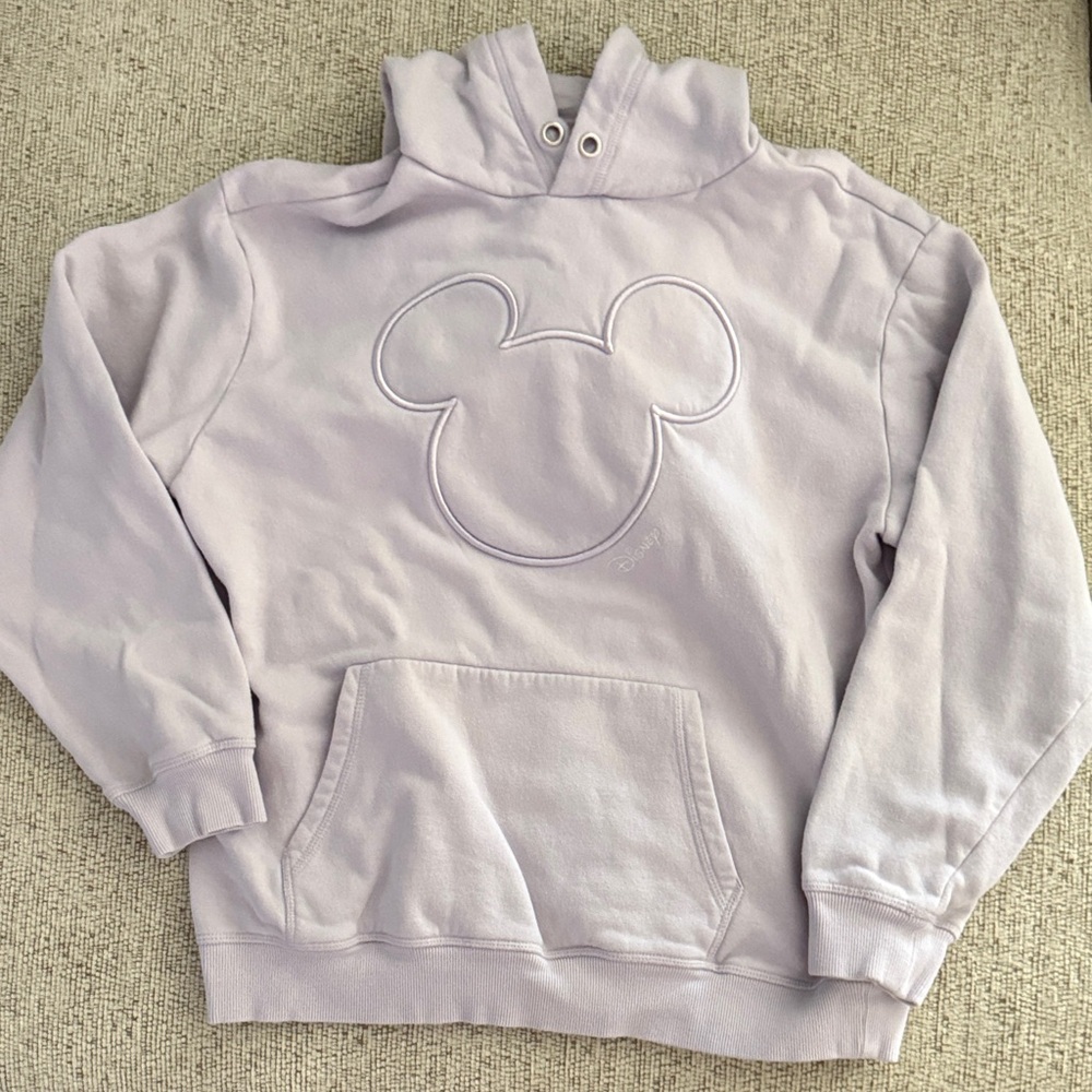 Lavender Mickey Mouse Hoodie with Embroidered Design